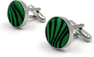 Shlax & Wing Emerald Green Black Ripple for Suit Jacket Wedding Matching Cufflinks