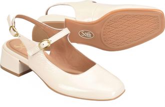 S&ouml;fft Womens Leyla Almond Mary Jane Shoe In Ivory Patent