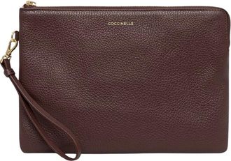 Coccinelle Kleine Leren Pouch - Dames - Clutches - Bruin - ONE Size - Leer - Tassen