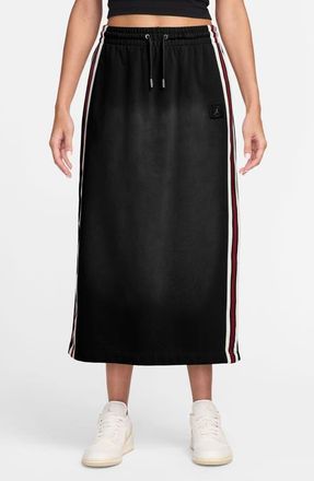 Nike Jordan Sportswear Cotton Midi Skirt in Black/Dark Smoke Grey at Nordstrom, Size Xx-Large