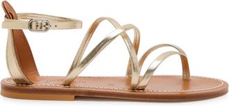 K.Jacques Epicure Cross-over Metallic Leather Sandals - Gold - 36 (IT36 / UK3)