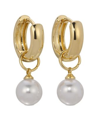 Eyecandy LA Glass Pearl Drop Earring