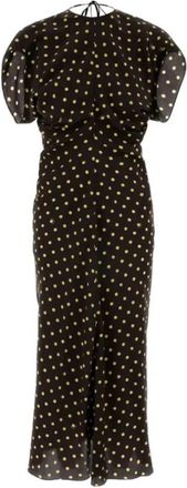 Marni Ruched Midi Jurk - Dames - Casual kleedjes - Zwart - XS - Nylon - Kleedjes