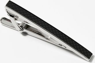 Tateossian Mens D-Shape textured tie clip