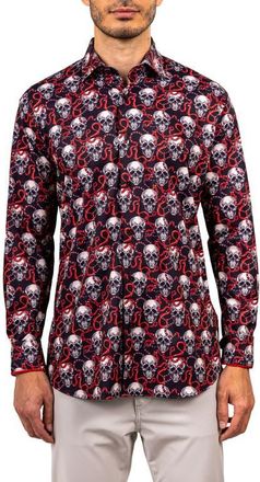 Maceoo Fibonacci Ascension Contemporary Fit Button-Up Shirt in Black at Nordstrom, Size Medium