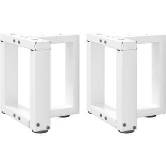 vidaXL Patas Para Mesa De Centro En Forma De T (2 Unidades), Color Blanco, 30 X 25 X (30-31) Cm, Acero Vidaxl