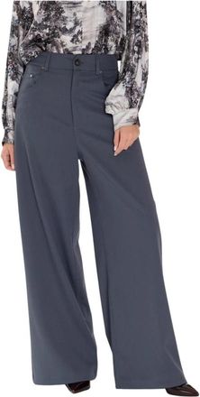 Erika Cavallini Semi Couture Pantalone palazzo 5 tasche - Dames - Wijde Broeken - Grijs - M - Broeken