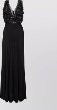 Elisabetta Franchi stylish dress with pleated skirt and ruffles