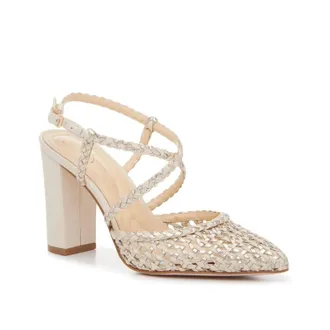 Jessica Simpson Womens Jessica Simpson Nalisi Sandals Gold Metallic Braided Strap HAWK1993