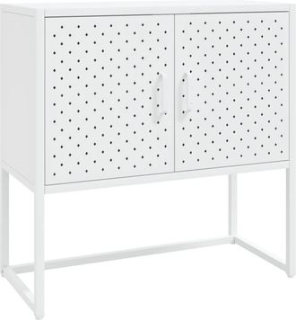 vidaXL Aparador De Acero Blanco 75x35x75 Cm Vidaxl