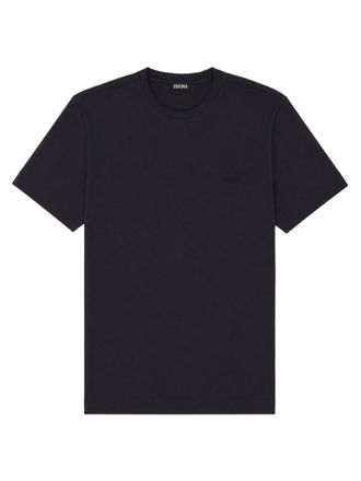 Ermenegildo Zegna Minimalist Crew Neck Logo Cotton T-Shirt