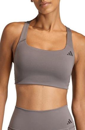 adidas Optime Climacool Sports Bra in Charcoal at Nordstrom Rack, Size X-Large