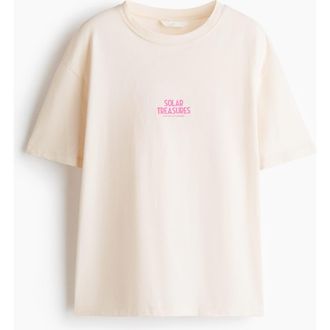 H&M Oversized T-shirt in Cream/solar Treasures at Nordstrom, Size X-Large