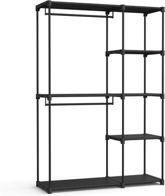 Songmics Perchero de metal y tela de 43 x 124 x 182 cm de color negro