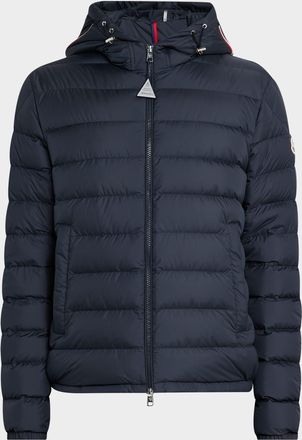 Moncler Mens Quilted Full-Zip Hooded Jacket