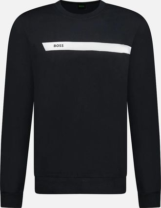 HUGO BOSS Mens Hugo Boss Salbo 1 Crewneck Sweatshirt Black & White - Size: 38
