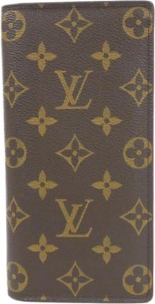Louis Vuitton Monogram Marron Coated Canvas Long Wallet (Bi-Fold) (Pre-Owned)