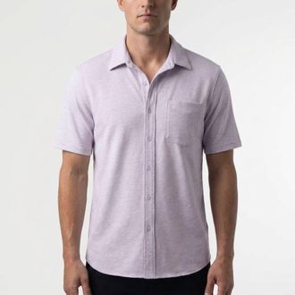 Surfside Supply Co. Tony Pique Knit Shirt in Purple Heather at Nordstrom, Size Xx-Large