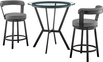 Armen Living Naomi And Bryant 3pc Counter Height Dining Set
