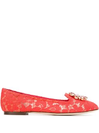 Dolce & Gabbana Vally slippers - women - Cotton - 36.5 - Red