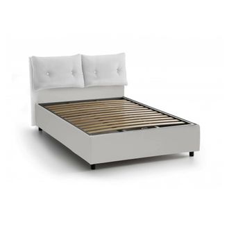 Talamo Italia Dmora - Cama Matrimonial Dgalant, Cama Contenedor Con Tapizado En Ecopiel, 100% Made In Italy, Apertura Frontal, Adecuado Para Colch&oacute;n 160x190 Cm, Bla