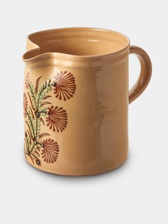 Poterie d'&Eacute;vires Flowers Hand-Painted Ceramic Straight-Edge Large Jug