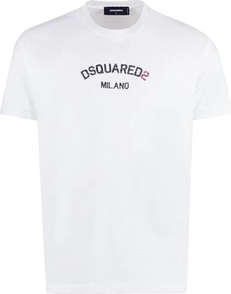 Dsquared2 Milano T-Shirt - Heren - T-shirts - Wit - M - Katoen - Tops