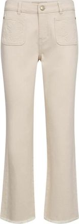 Mos Mosh Flare Fit Broek - Heren - Wijde Broeken - Beige - W35 - Broeken