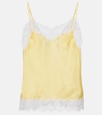 Poupette St Barth Zely lace-trimmed satin camisole
