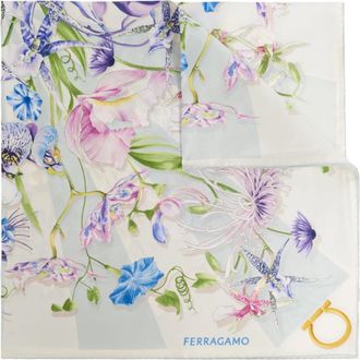 Ferragamo Gaia Print Zijden Sjaal - Dames - Zijden sjaals - Veelkleurig - ONE Size - Denim - Accessoires