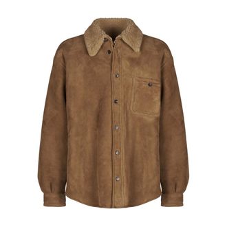 Haikure Heren, Jassen, Bruin, Maat: M Leer