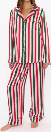 Show me your Mumu Classic Pj Set In Jolly Stripes Silky