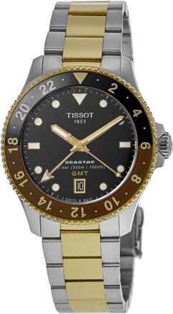 Tissot Seastar 1000 Quartz GMT Root Beer Yellow Gold PVD Steel Mens Watch T120.852.22.051.00