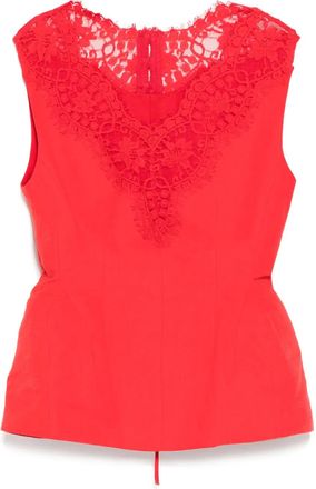 pushBUTTON Top smanicato Hourglass - Rosso