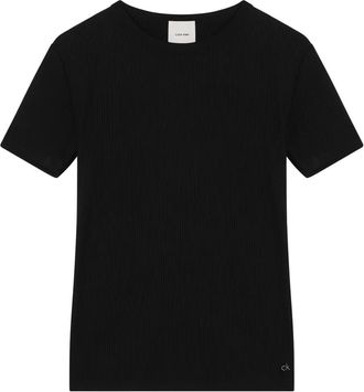 Calvin Klein ribbed short-sleeve T-shirt - Black