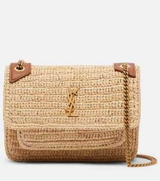 Saint Laurent Niki Mini raffia shoulder bag