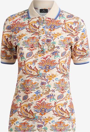 Etro Tailliertes Kurzarm-Polohemd mit Bl&uuml;tenprint