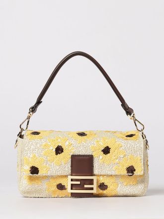 Fendi Borsa Baguette Fendi in cotone ricamao con paillettes e perline