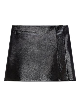 Courr&egrave;ges Black Vinyl Mini Skirt