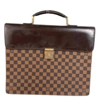 Louis Vuitton Pre-owned Damier Canvas Aktetas - Heren - Vintage Handtas - Bruin - ONE Size - Vintage
