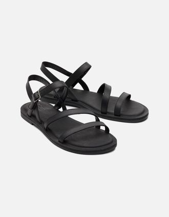 Toms Womens TOMS Kira Leather Mens Black Clogs - Size: 4