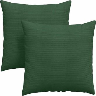 vidaXL Cojines De Sof&aacute; 2 Pcs Verde Oscuro 80 X 80 Cm Tela De Pana Vidaxl