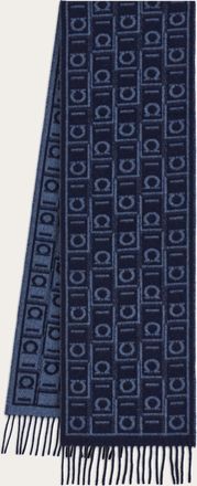 Ferragamo Men Ferragamo Monogram scarf Blue
