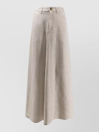 Alysi linen flared a-line skirt