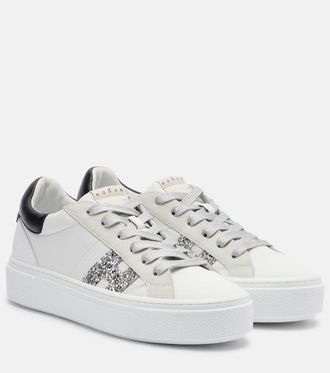 Hogan H705 Allacciato H glitter leather platform sneakers
