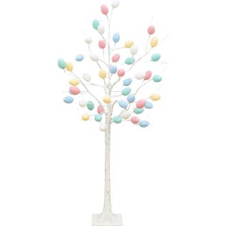 Nearly Natural 4-ft Pre-Lit Artificial Easter Twig Tree with 48 Egg Shaped LED Ornaments in White at Nordstrom