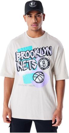 New Era Retro Graphic Brooklyn Nets Short Sleeve T-Shirt XL White
