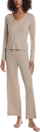 Natori Harmony Rib V Neck Top And Pant