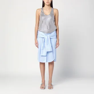 Giuseppe Di Morabito Shirt dress in light blue with rhinestones