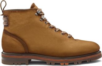 Santoni Nubuck Wandelschoen - Heren - Veterlaarzen - Bruin - 42 1/2 EU - Leer - Schoenen